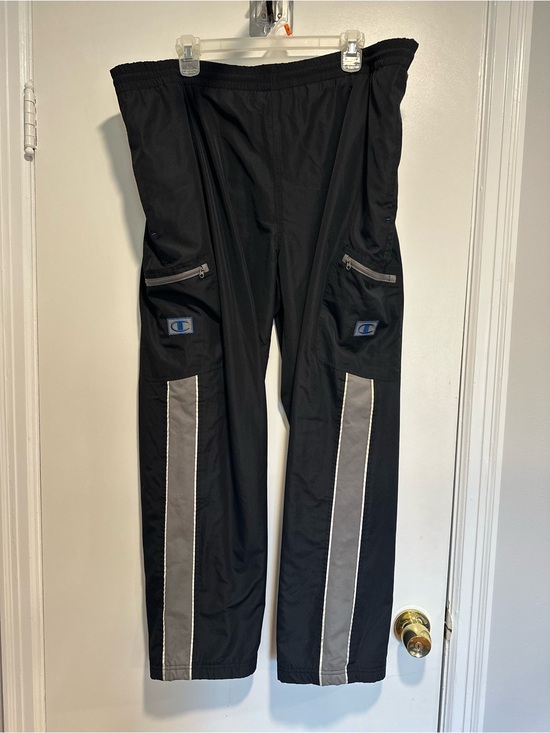 Champion Other - VTG Y2K Champion Black C2H4 Sz:L Splicing 3M Lined Seaplane Wide Leg Track Pants